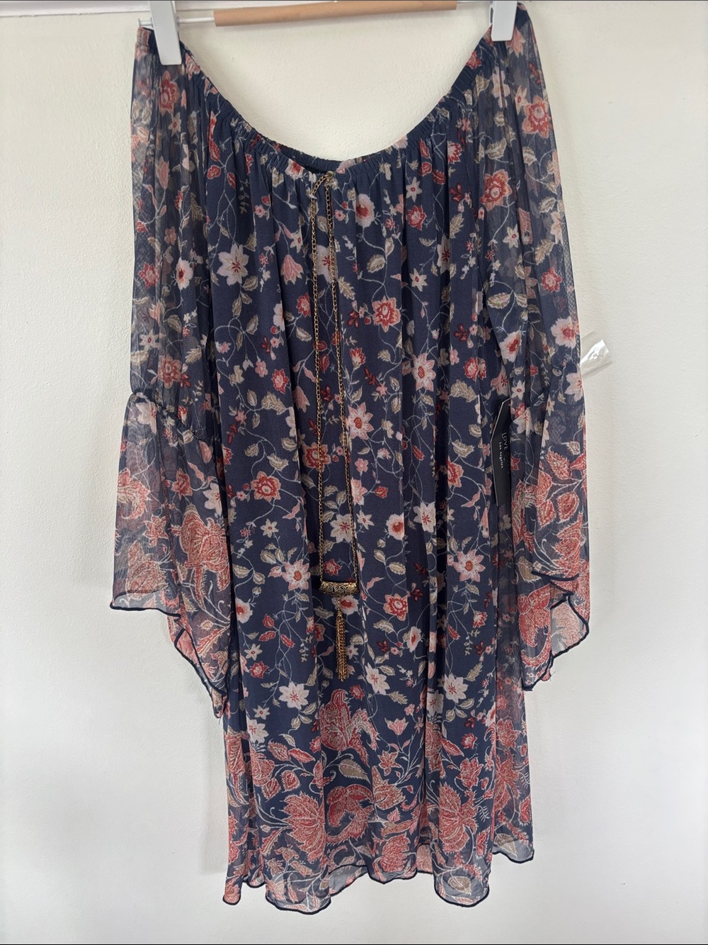 Navy Floral Boho dress size m